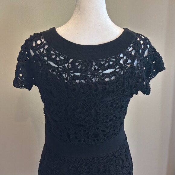 INC International Concepts Black Crochet Tunic Top | Women’s Small - Picture 5 of 8